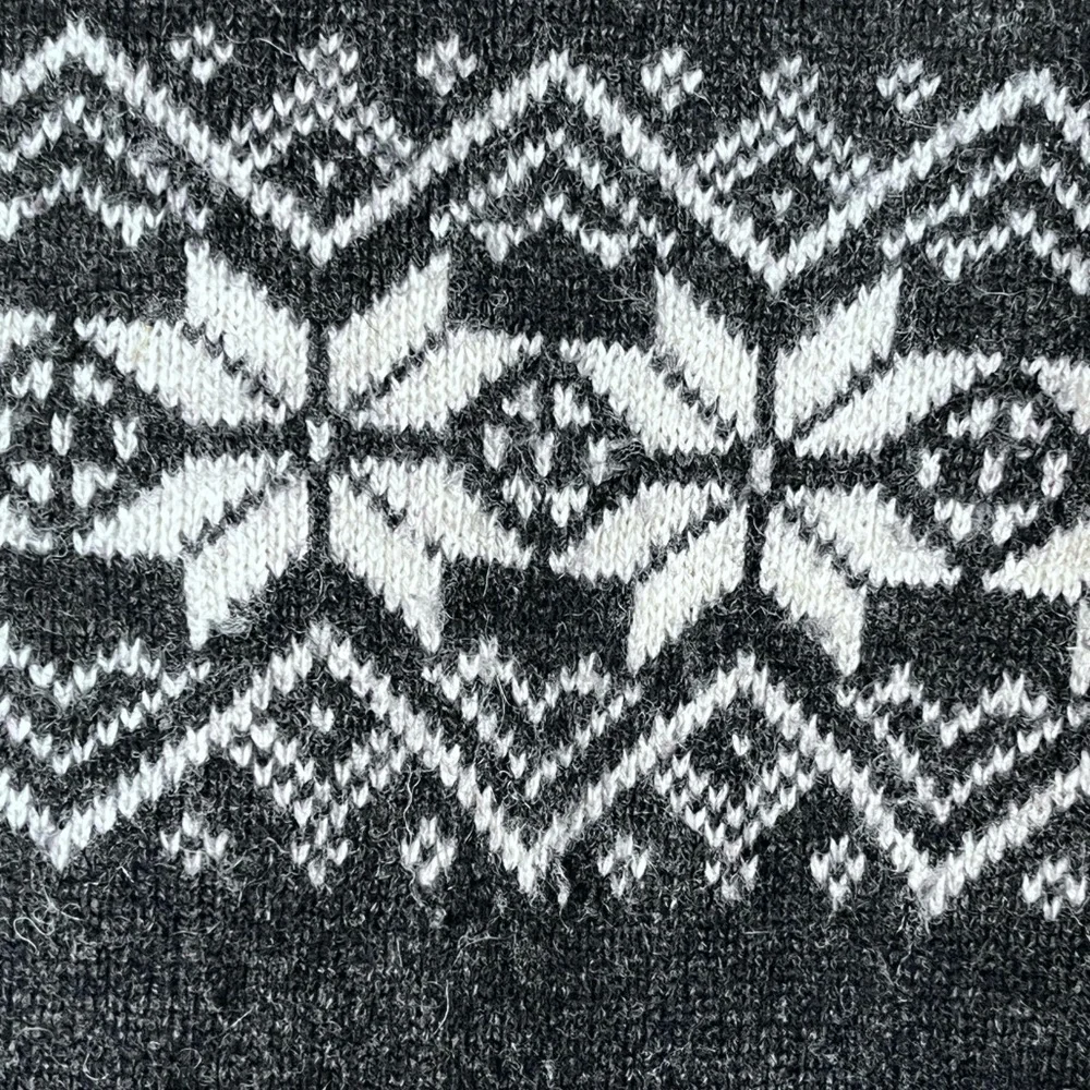 Moose Creek | Gray Wool Nordic Fair Isle Classic Crewneck Sweater, Men’s Large